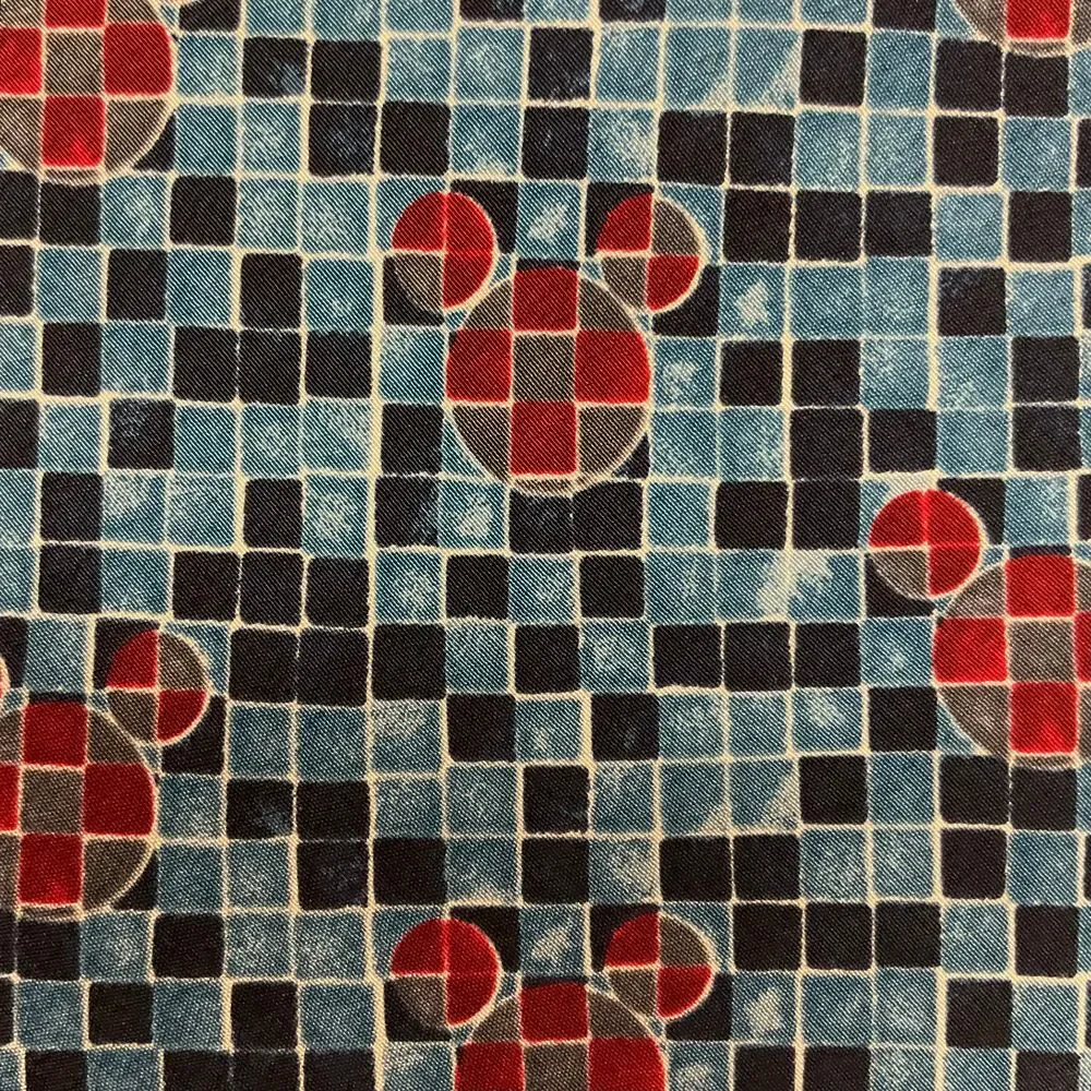 Disney Mickey‎ Mouse Mosaic Pattern Tie in Turquoise Blue and Burgundy